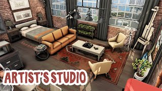 Artists Studio Apartment  The Sims 4 Apartment Renovation Speed Build [upl. by Rabiah]