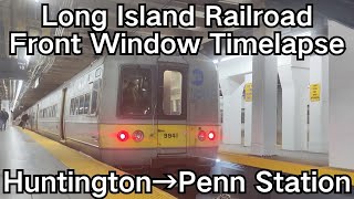 LIRR Front Window Timelapse Huntington to Penn Station [upl. by Ellehcor879]