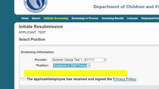 Background Screening Clearinghouse Initiate a Resubmission [upl. by Koah266]