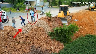 Episode 3 Komatsu D R 51PX Dozer Pushing Soil Bury Trash And Team Truck Working Unloading Filling Up [upl. by Atilef]