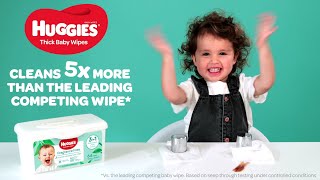 Huggies Thick Baby Wipes  How well does your wipe clean [upl. by Ahsekal372]