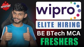 Wipro Hiring 2023 amp 2024 Freshers  Elite Role  Apply Now [upl. by Nwahsram]