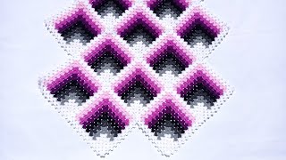 Como tejer el Cuadrado o muestra de colores N° 64 con granny square en rombos a crochet para colchas [upl. by Richmal]