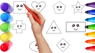 Fun and Educational Dotted Tracing abcdshapes123 for Kids  Number Writing and Preschool Learning [upl. by Annoid913]