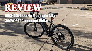 ANCHEER Electric Mountain Bike 500W 26 Commuter Ebike Review [upl. by Radcliffe]