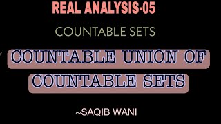 REAL ANALYSIS 05  Countable Union of countable sets  Countable sets  Denumerable union [upl. by Oiracam214]