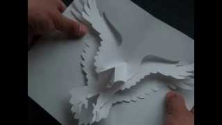 How to Make a Kirigami Eagle Popup Card [upl. by Melli]