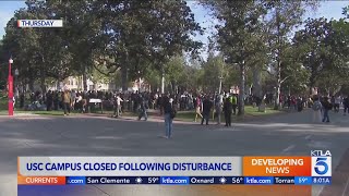 USC campus closed to everyone except residents following disturbance [upl. by Sander666]