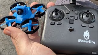 NEW Makerfire Armor Blue Bee FPV Starter KIT 65mm Racing Drone RC Quadcopter Review [upl. by Suryt30]