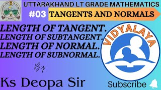 LENGTH OF TANGENT NORMAL SUBTANGENT AND SUBNORMAL by Ks Deopa Sirlt grade maths [upl. by Harrus]