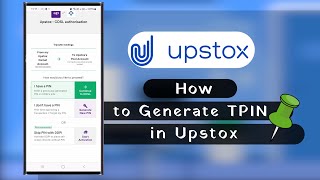 How to Generate TPIN in Upstox [upl. by Juliane]