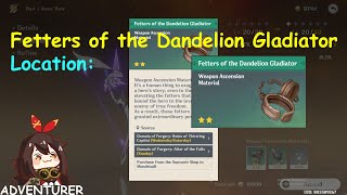 Fetters of the Dandelion Gladiator Location Genshin Impact MMORPG 2020 l Adventurers [upl. by Boeschen593]