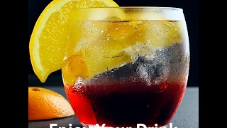 Alcohol cocktailCampari Vermouth Rosso Orange Soda Water [upl. by Lebna]