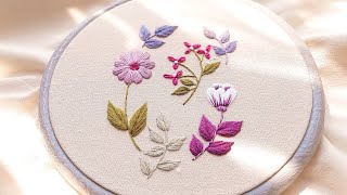 The trick of embroidering flowers with new leaves😵🌷 explore embroidery 2024 embroidery [upl. by Fiel585]