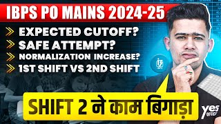 Expected IBPS PO Mains Cutoff 2024  Safe Attempts  1st and 2nd Shift Analysis  Bank Exams 2024 [upl. by Ennis931]