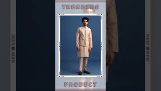 Beige Kurta Jacket Set With Thread Work For Men [upl. by Kermie]