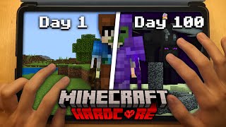 I Survived 100 Days in Minecraft Pocket Edition Hardcore [upl. by Arrio761]