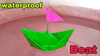 How to make a WATERPROOF boat from paper  Waterproof paper boat [upl. by Diad]