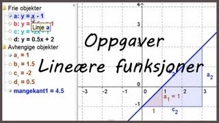 Oppgaver lineære funksjoner [upl. by Hinch]