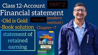 financial statement multi step Class 12 Account  NEB 2082 [upl. by Suhpesoj470]