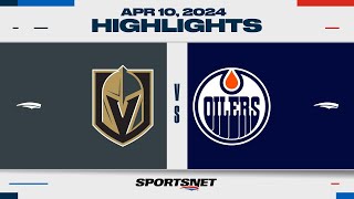 NHL Highlights  Golden Knights vs Oilers  April 10 2024 [upl. by Lennahc]