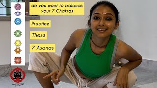 7 Asanas for balance your 7 chakras yoga health yogalife healthylifestyle yogapractice [upl. by Aciretahs]