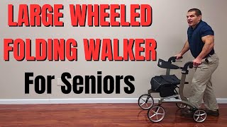 Large Wheeled Folding Walker For Seniors Stride Mover Rollator Review [upl. by Ricoriki994]