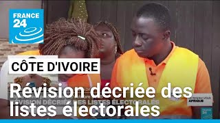 Présidentielle en Côte dIvoire  révision décriée des listes électorales • FRANCE 24 [upl. by Ahtiek]