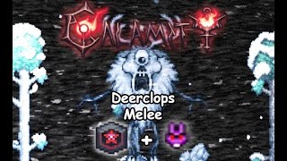 Terraria Calamity 20  DeathMaster mode  Deerclops  Melee [upl. by Neelhtak]