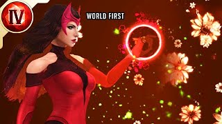 SCARLET WITCH T4 WORLD FIRST PVE BUILD GUIDE  Marvel Future Fight [upl. by Aiciram]