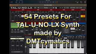 TALUNOLX 80s Synthesizer  54 Epic Presets by DMTcymatics  Lets Check Them Out  iPad Demo [upl. by Nipsirc53]