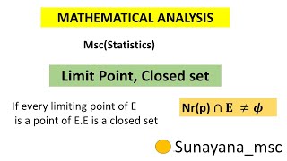 Limit point of a Set  Closed set  Metric Space  real analysis  Mathematical Analysis [upl. by Xavier]