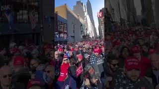 Crowds Line NYC Streets For Trumps Madison Square Garden Rally [upl. by Mcconaghy]