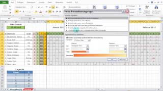 Excel 2010 Feiertage amp Wochenenden im Dienstplan darstellen mit bedingter Formatierung [upl. by Jobyna]