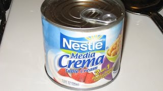 using canned NESTLES TABLE CREAM in my fruit salad  table cream in a can Nestle media crema [upl. by Anear]