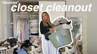 massive CLOSET CLEAN OUT amp MAKEOVER  decluttering organizing amp donating everything [upl. by Gold]