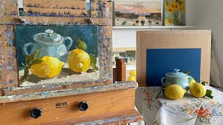 Lemons amp French Pot Still Life Painting Demonstration [upl. by Terris]