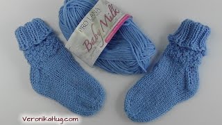 Stricken  Socken  Baby Größe  Babysöckchen  2021  Teil 1  Veronika Hug [upl. by Amarette]