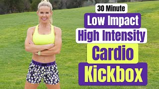 30 Minute Low Impact Cardio Kickboxing Workout  All Standing  High Intensity 👊 [upl. by Loram]