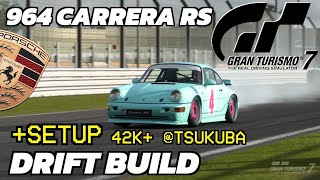 Porsche 964 911 Carrera RS Drift Build GRAN TURISMO 7 Setup  Tsukuba Lap [upl. by Atiuqrahs463]