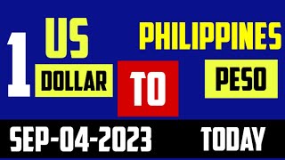 1 us dollar to philippine peso exchange rate today USD PHP [upl. by Droflim]