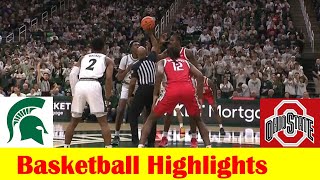 Ohio State vs Michigan State Basketball Game Highlights Feb 25 2024 [upl. by Marleah]