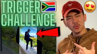 DJ Maphorisa doing Trigger Dance Challenge 🔥🇿🇦 AMERICAN REACTION South African Amapiano Challenge [upl. by Siwel505]