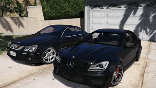 GTA V  MERCEDES CLK55AMG 2003 W209 VS MERCEDES C63 AMG COUPE W204  GTA 5 MOD [upl. by Anar94]