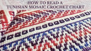 Part 2  How to read a Tunisian Mosaic Crochet Chart [upl. by Nnaira]