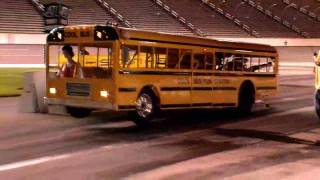 School Bus does wheelie at Texas Motor Speedway [upl. by Elyrpa549]