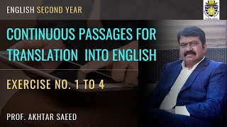 CONTINUOUS PASSAGES FOR TRANSLATION  EX NO 1 TO 4  URDU INTO ENGLISH  CLASS 12 FAFSCICSICOM [upl. by Eramal]