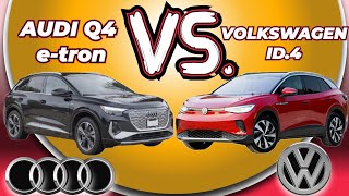 Volkswagen ID4 VS Audi Q4 etron comparison Electric SUV battle [upl. by Graybill]