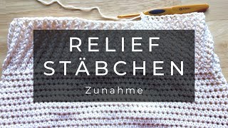 Reliefstäbchen Zunahme  Grundkurs Häkeln für Linkshänder [upl. by Rosenkranz]