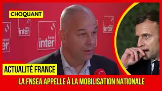 URGENT la FNSEA appelle à la mobilisation nationale Plus dactualités france Sur TF1 [upl. by Gassman]